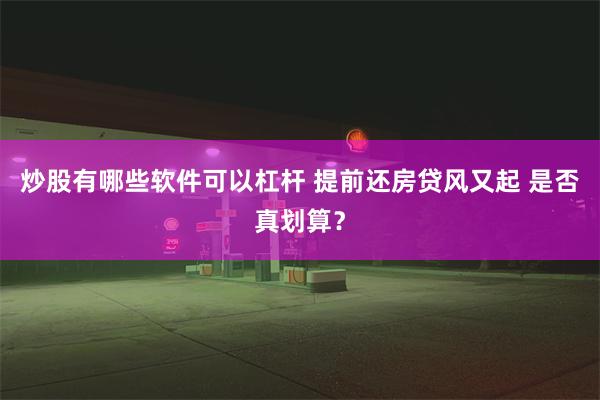 炒股有哪些软件可以杠杆 提前还房贷风又起 是否真划算？